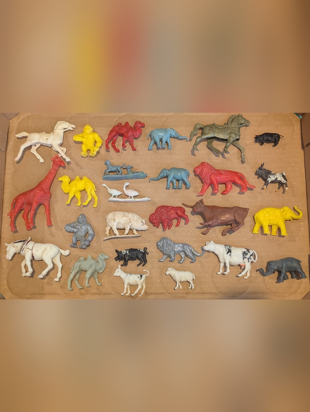 Vintage 1960s Plastic Animal Figures - Farm and Zoo Animals 26 Pieces!